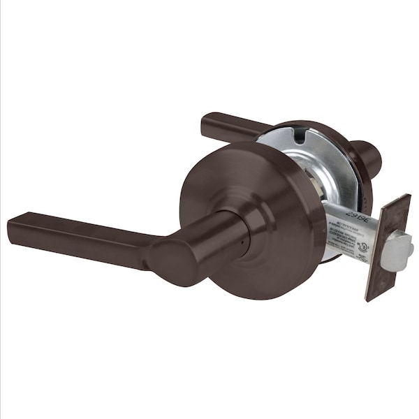 Schlage Grade 2 Passage Cylindrical Lock with Field Selectable Vandlgard, Latitude Lever, Non-Keyed, Oil-Rub ALX10 LAT 613 - main